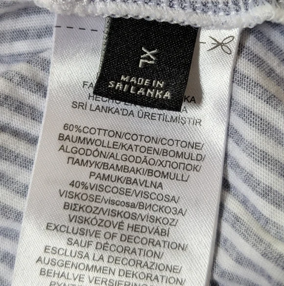 Lauren Ralph Lauren Striped Button-Up Pajama Set - Navy & White XL - Picture 9 of 9